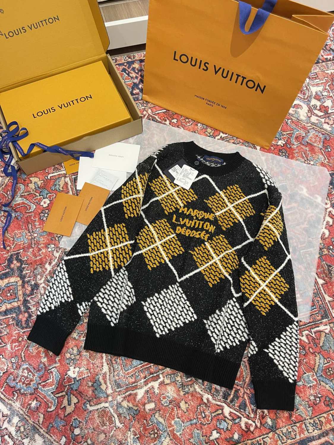 Men's Spring And Fall Colorblocking Wool Blend Round Neck Pullover Long Sleeve Sweater #74165