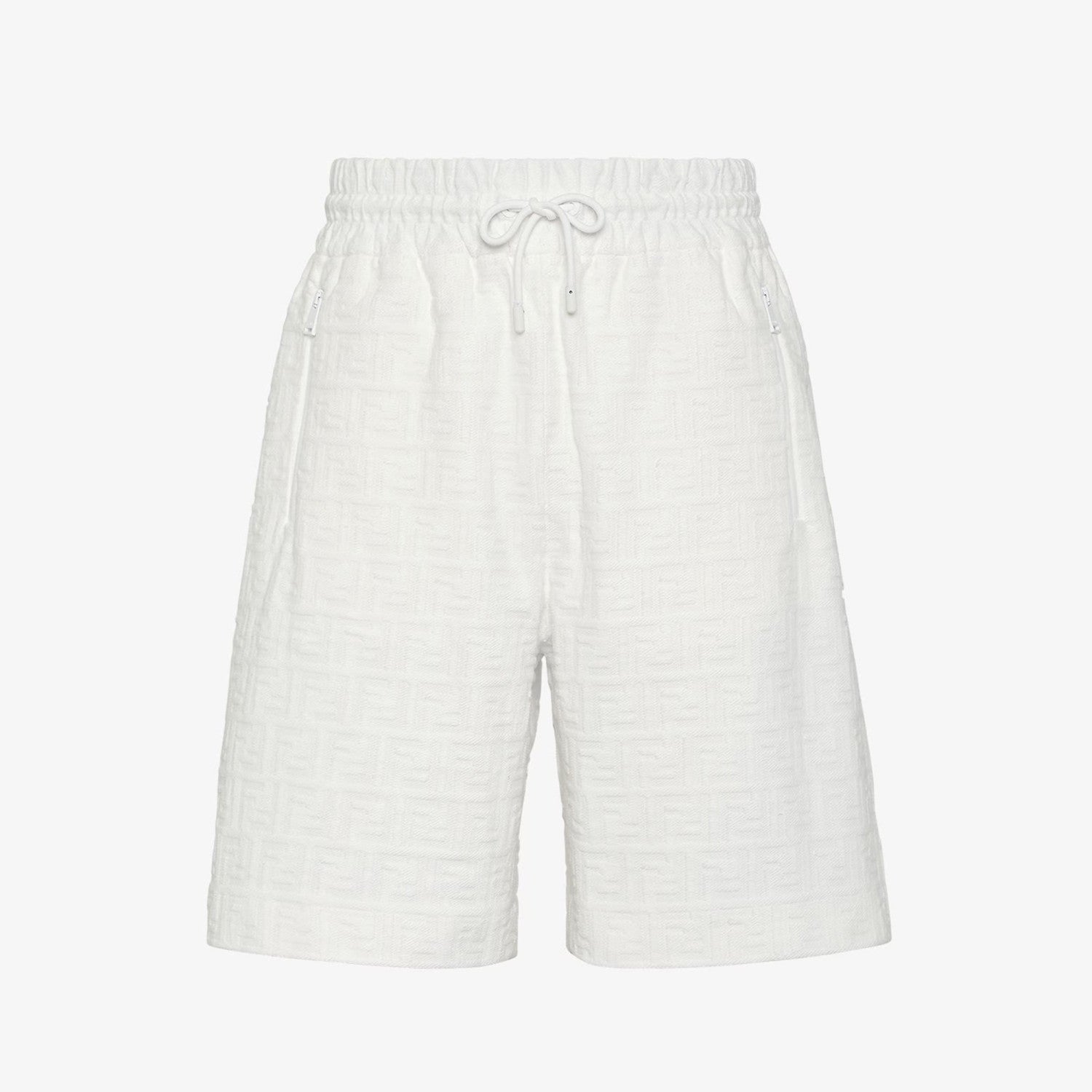 Men's Spring/Summer FF Full Print Cotton Solid Color Lace Up Loose Bermuda Shorts #72325