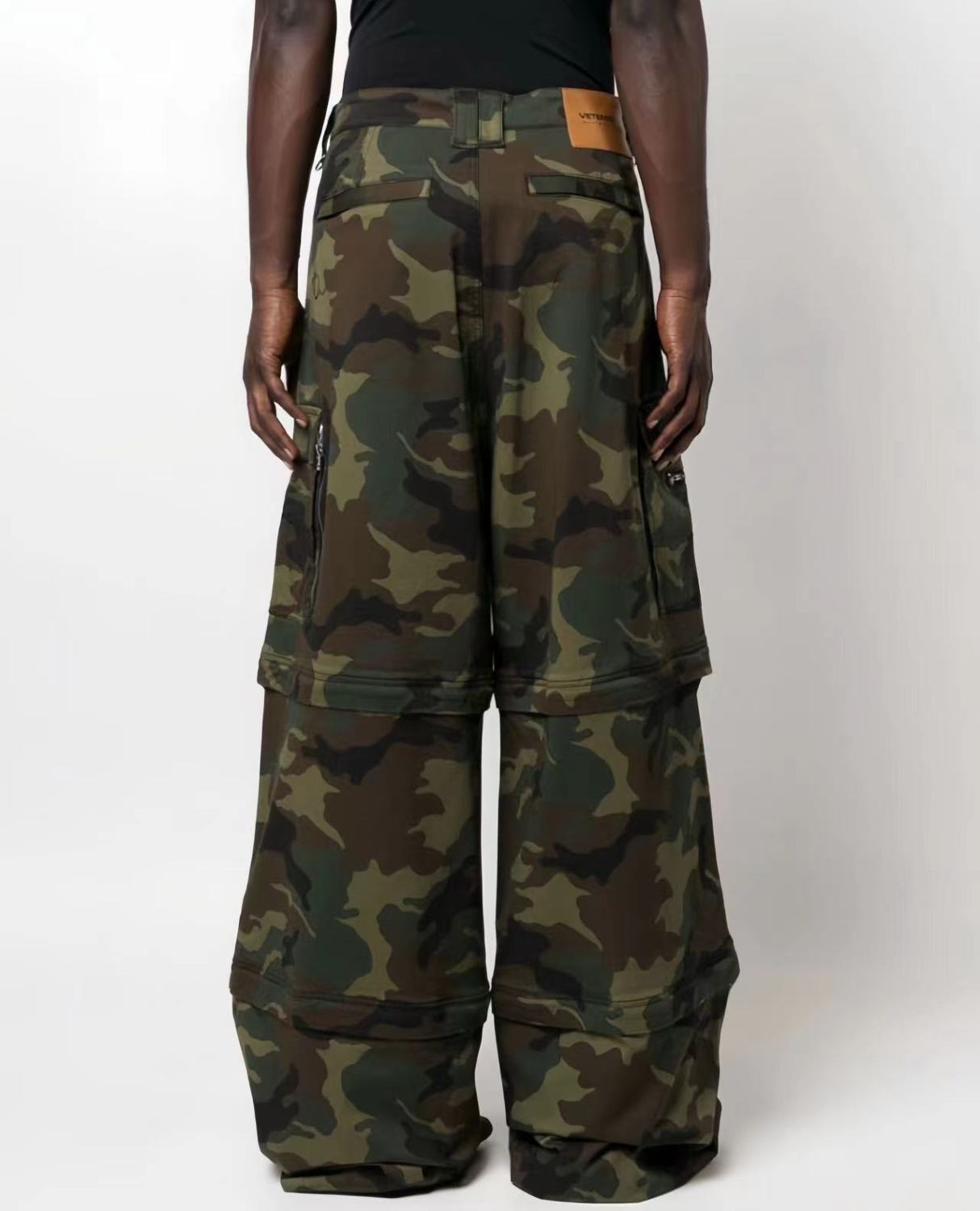 Vetements Men's Camouflage Multi-Pocket Zipper Loose Cotton Long Work Pants Ngvp #7663
