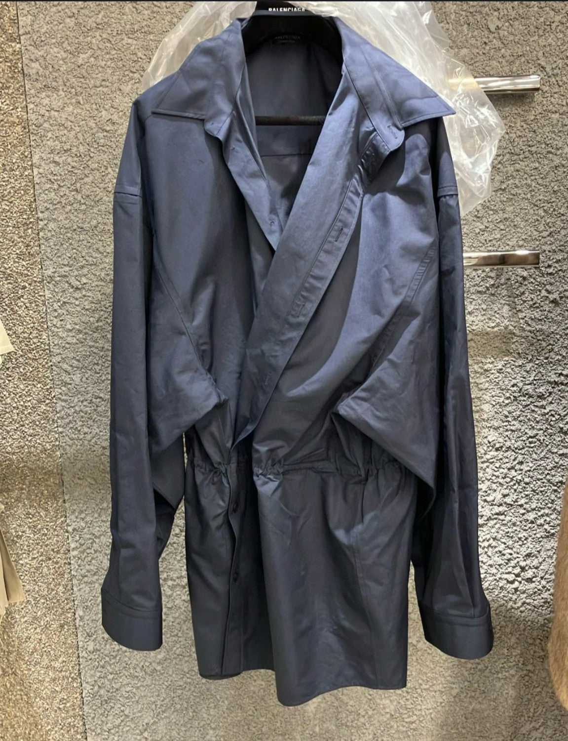 Women's Spring and Autumn Solid Color Waisted Shirt Neck Regular Fit Long Sleeve Dresses #75261