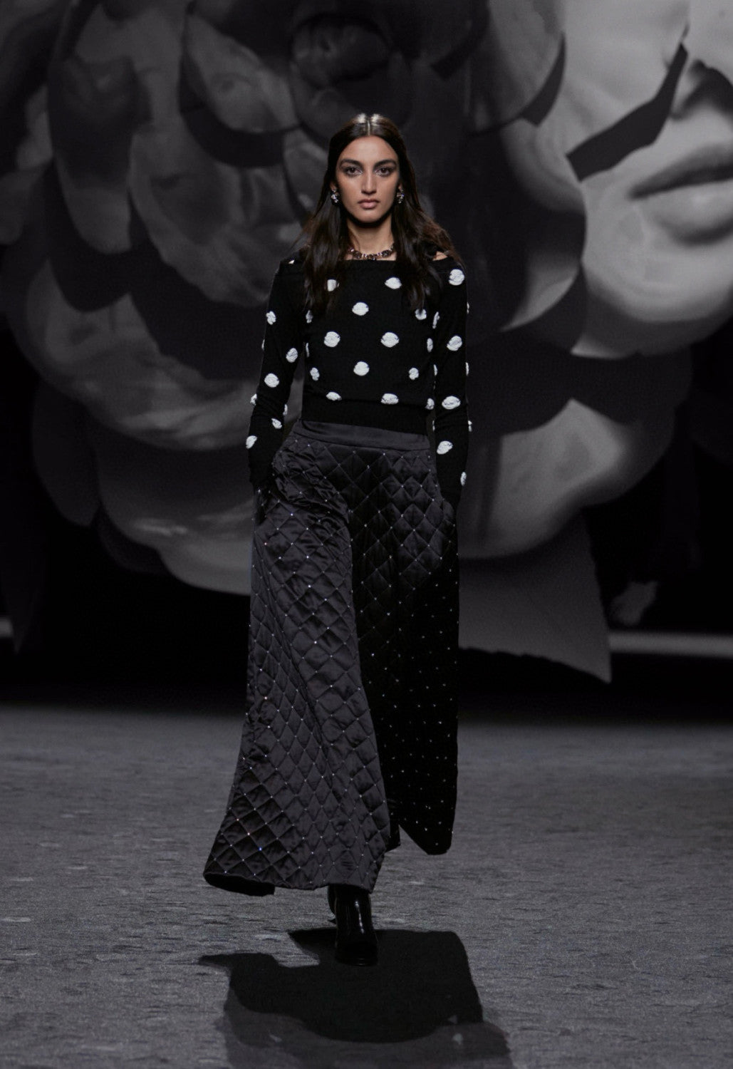 Women's Camellia Autumn/Winter Round Neck Pullover Bubble Sleeve Wool Blend Off-the-Shoulder Knitted Sweater Ngvp #2146