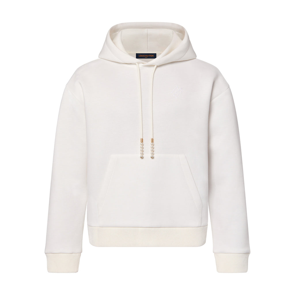 Men's Spring and Autumn White Logo Letter Embroidery Long Sleeve Hooded Sweatshirt Pullover #98778