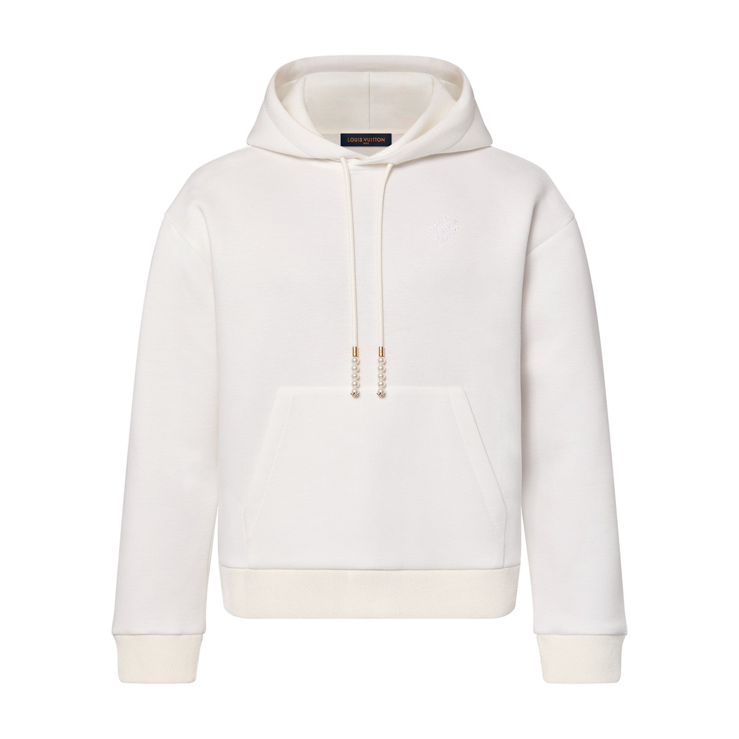 Men's Spring and Autumn White Logo Letter Embroidery Long Sleeve Hooded Sweatshirt Pullover #98778