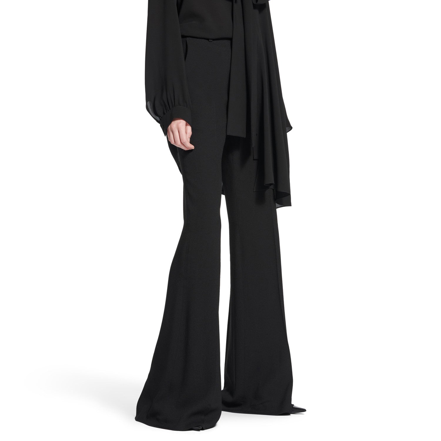 Women's Spring Summer Black Flared Trousers Fashion High Street Trend Casual Suit Pants Ngvp #1937
