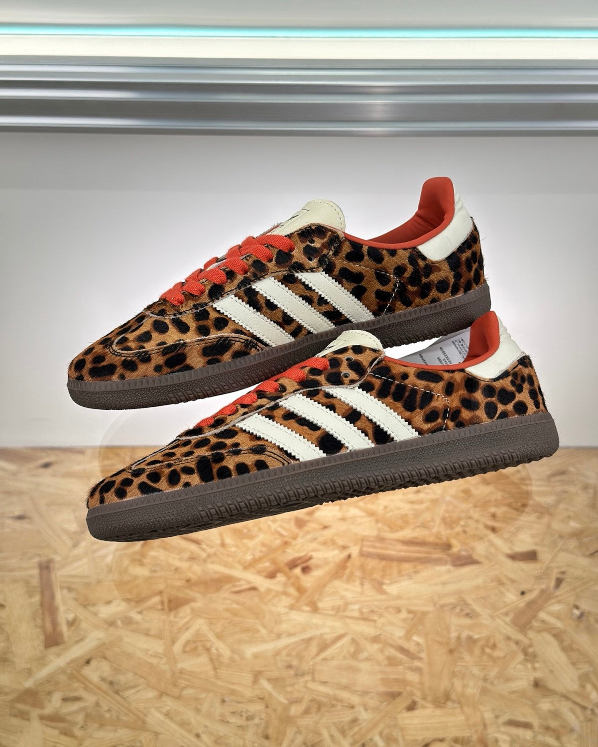 AD Originals Men's Leopard Print Leather Low Top Football Shoes Casual Sneakers #76131