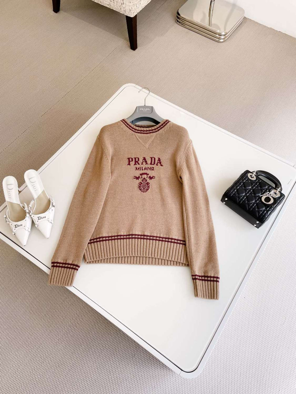 Women's Autumn and Winter Logo Letter Wool Round Neck Long Sleeve Sweater Pullover #73163