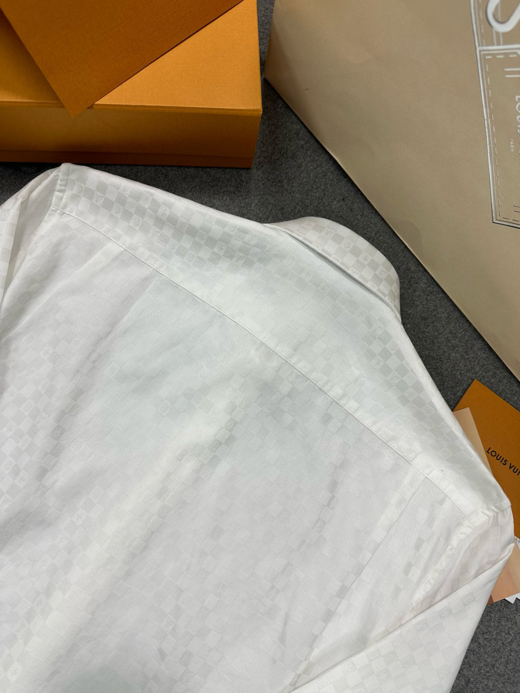 Men's DNA Collar Regular Spring and Autumn White Buttoned Lapel Checkerboard Print Long Sleeve Shirt #98172