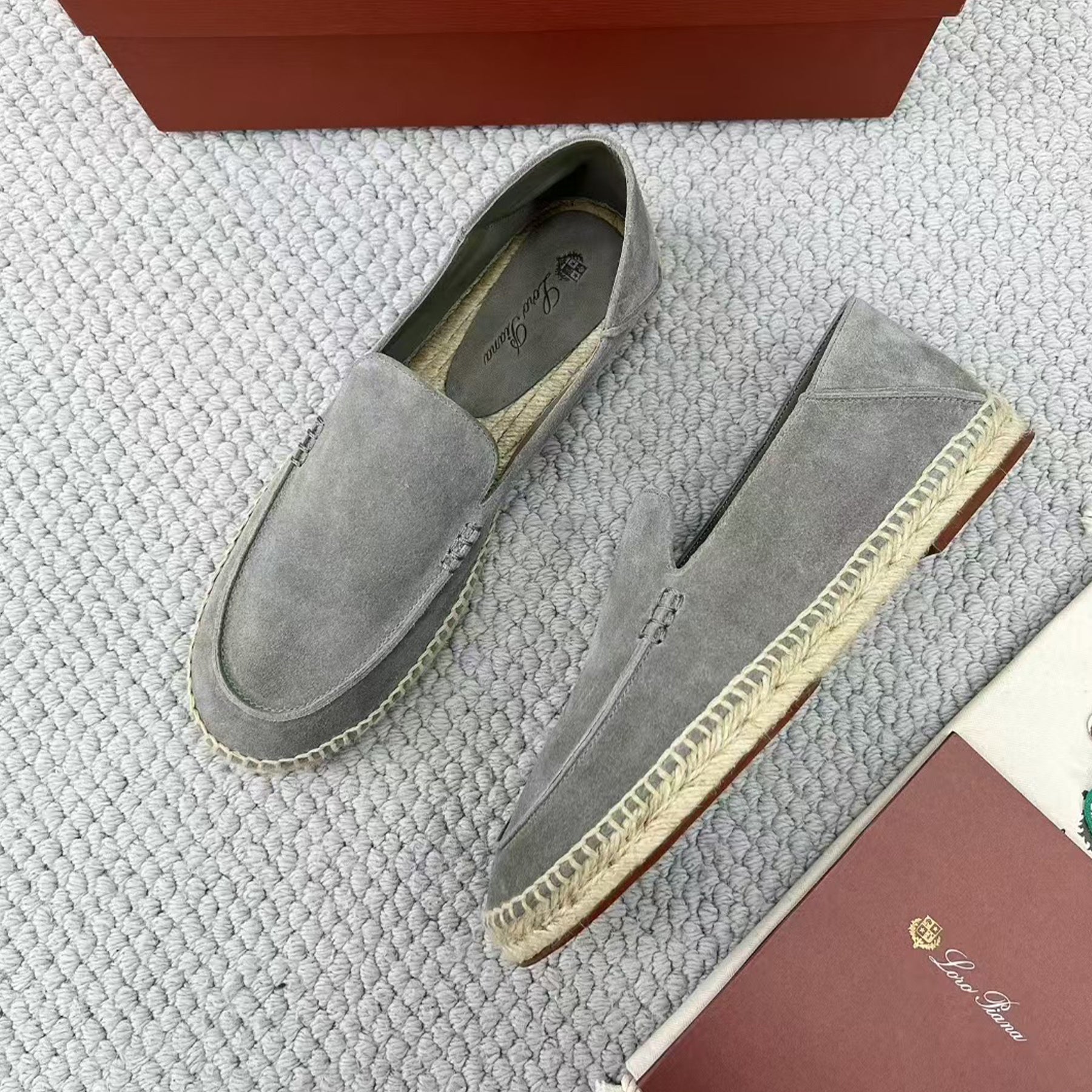 LP Seaside Walk Men's Casual Shoes Spring And Summer Suede Casual Shoes Fashion Temperament Comfortable Flat Shoes Slippers Ngvp #2224