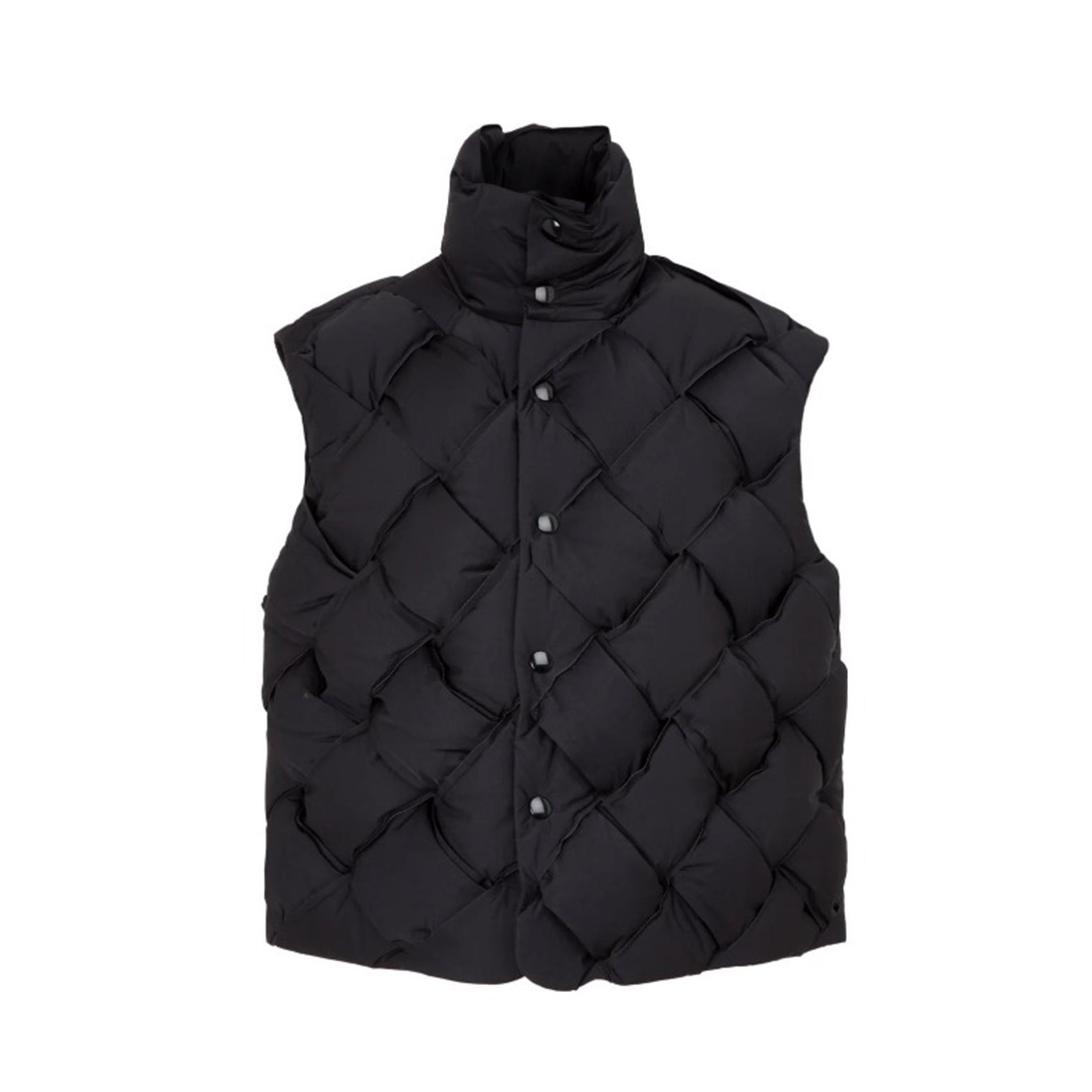 Men's Women's Woven Down Vest Solid Color Standing Collar Single Breasted White Duck Down Jacket Vest Ngvp #7216