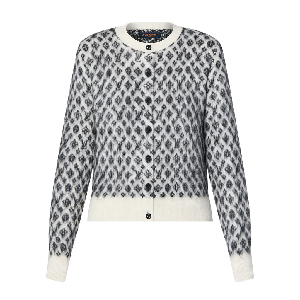 Women's Spring and Autumn Floral Button Hollow Ribbed Round Neck Single Breasted Long Sleeve Knit Sweater Jacket #73668