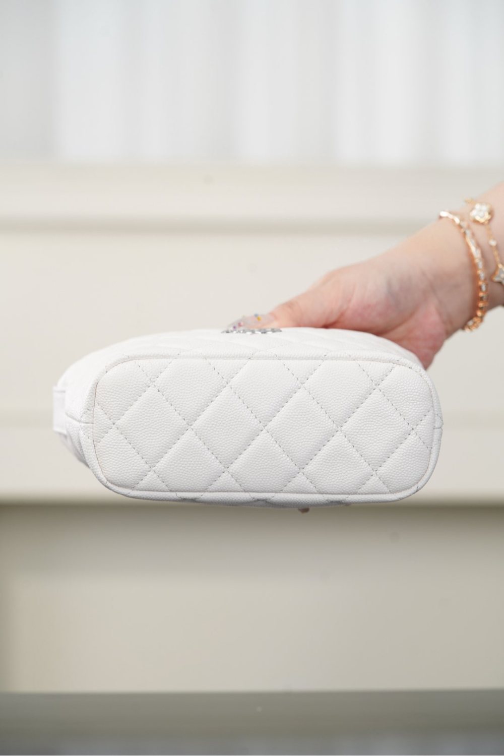 25B Silver Buckle Star Double C Lunchbox Bag Single-Shoulder Crossbody Tote Hobo Bag Fashionable White Chain Handbag Bags #193527