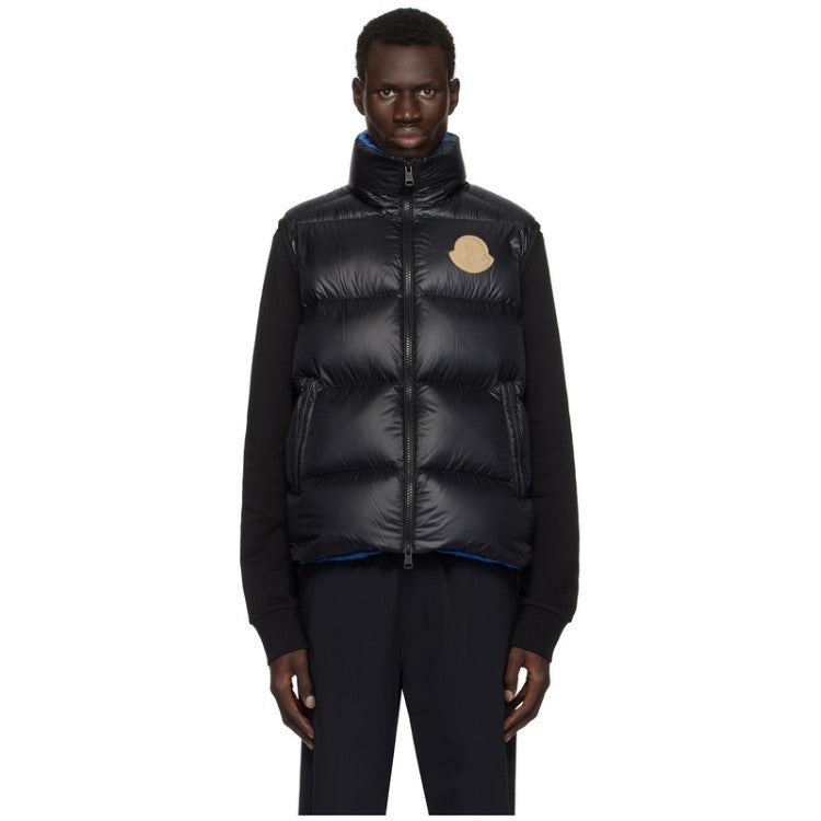 Men's Fall/winter Black Down Stand-up Collar Vest Fashion Casual Sleeveless Zipper Jacket #81843A