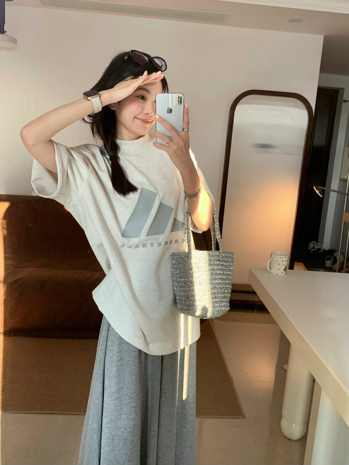 Adidas Basketball 2024 Chapter 02 Series oversize Men's Summer Solid Color Loose Short Sleeve Two Piece T-Shirt #98949