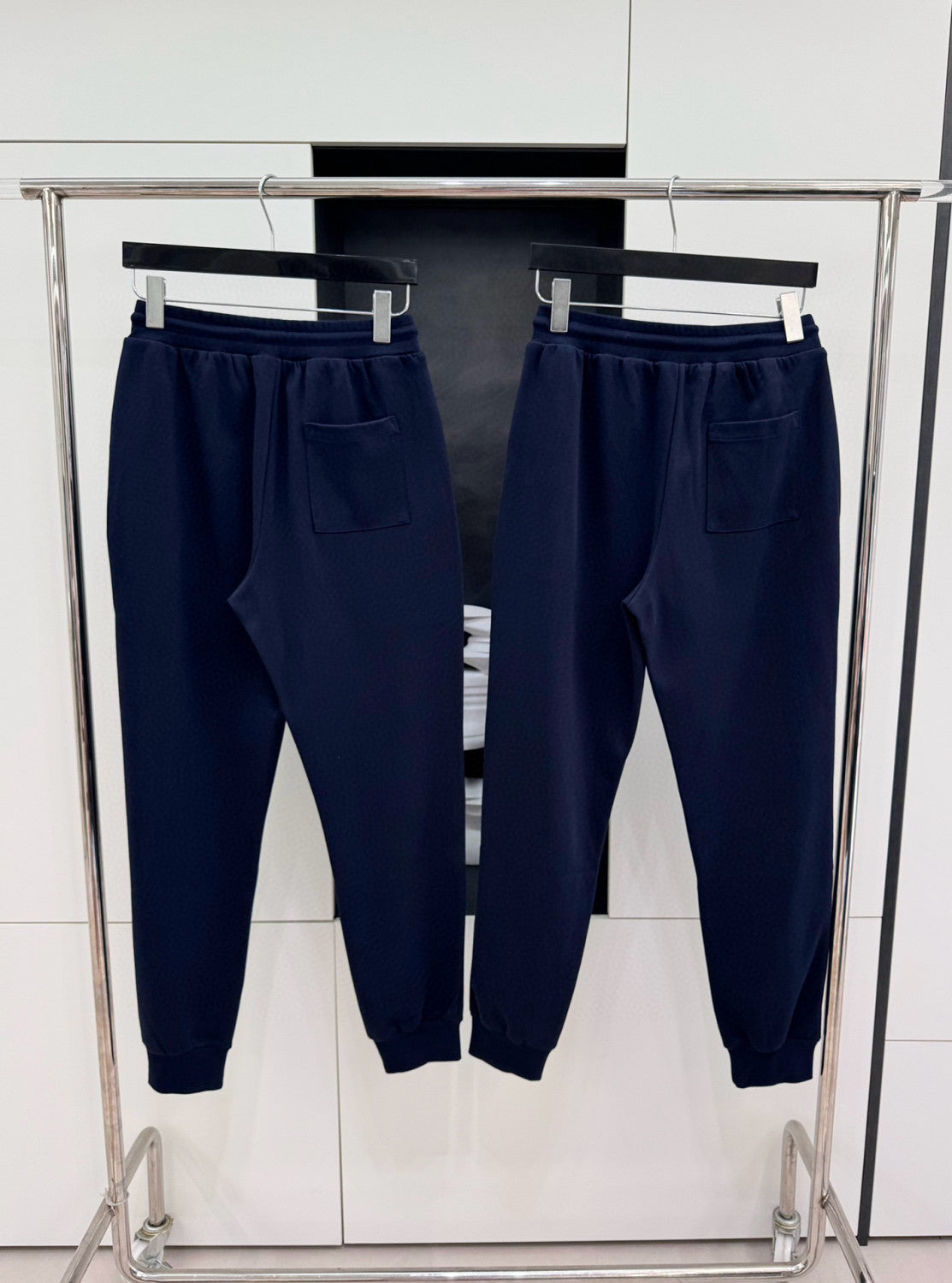 Men's Spring and Fall Letter Embroidered Ribbed Drawstring Casual Pants #99571