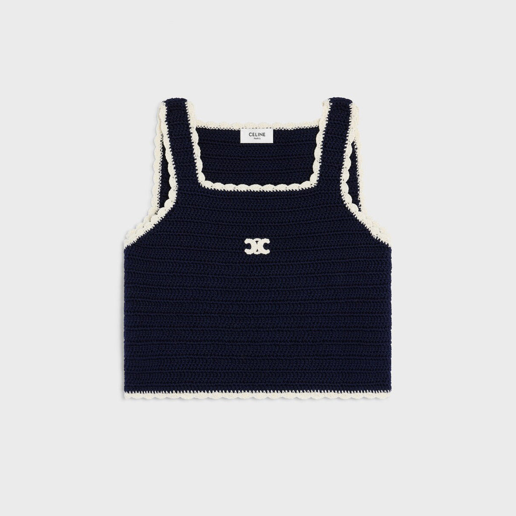 Women's Summer Fashion Casual Square Neck Sleeveless Handmade Crochet Vest #79293