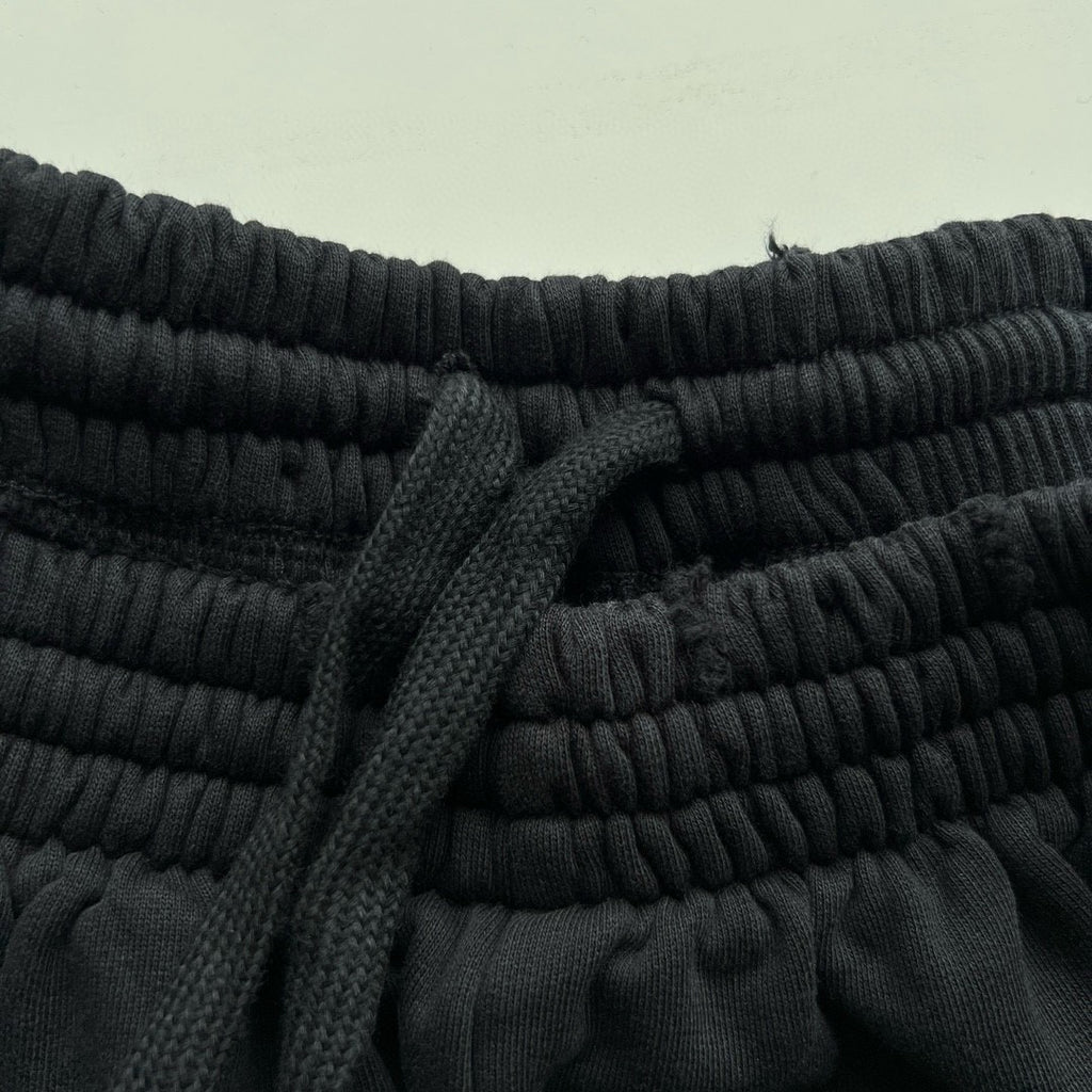 Men's Summer Hot Drill Logo Letter Print Black Cotton Shorts Pants #99727