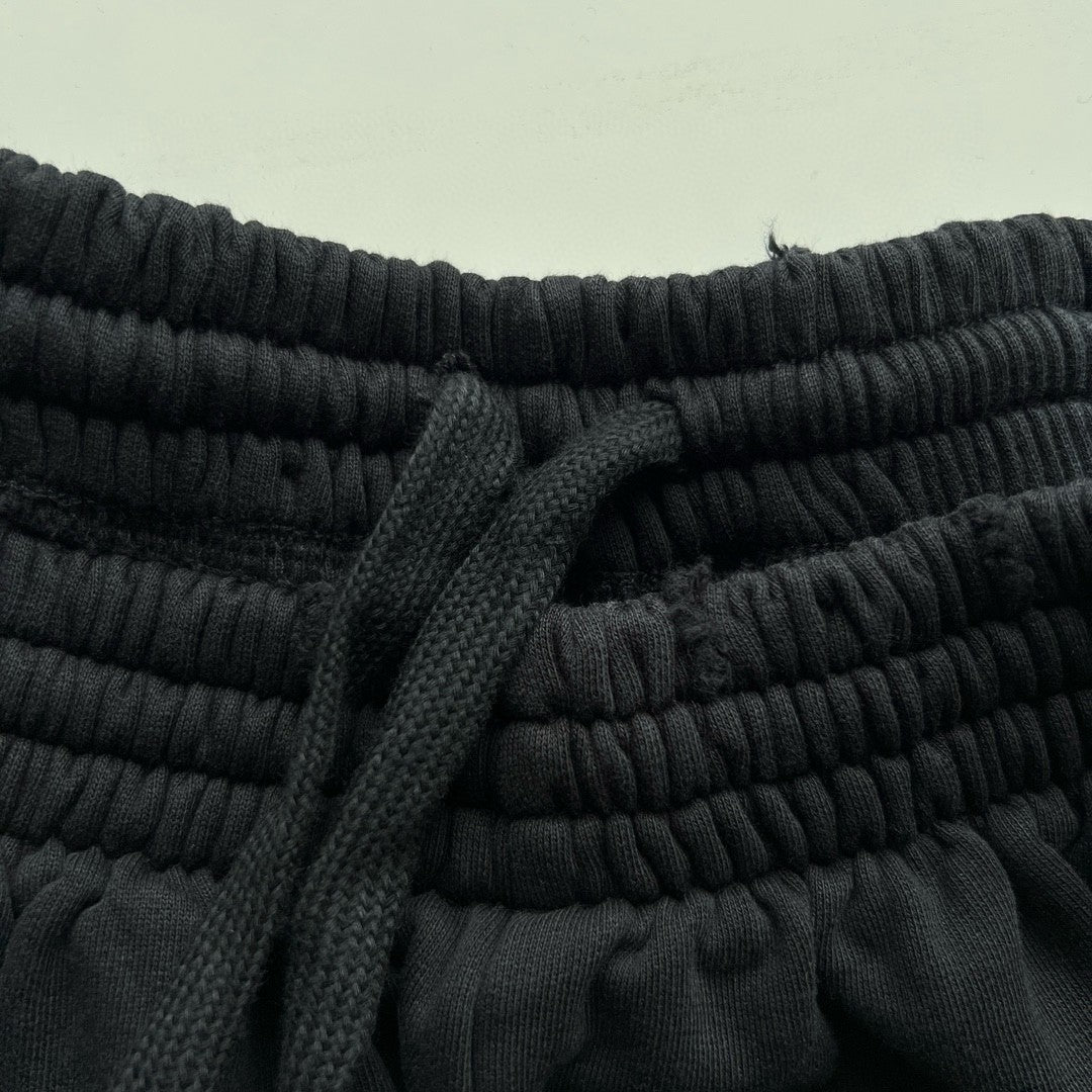 Men's Summer Hot Drill Logo Letter Print Black Cotton Shorts Pants #99727