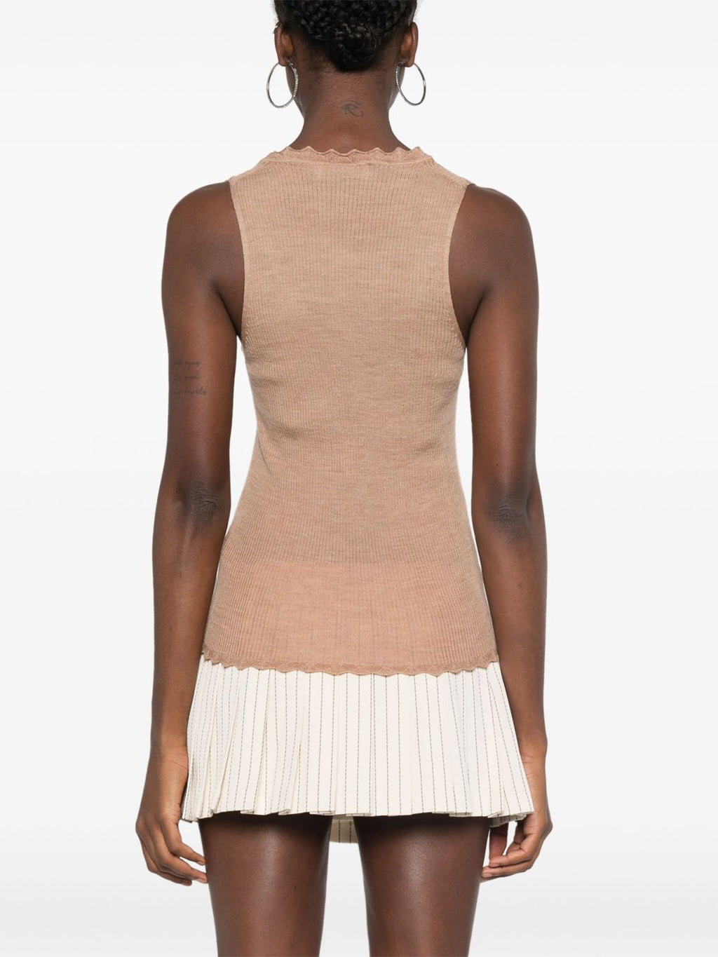 Blumarine Women's Spring And Autumn Round Neck Floral Chest Pin Solid Color Long Sleeve Wool Knit Vest Ngvp #9585