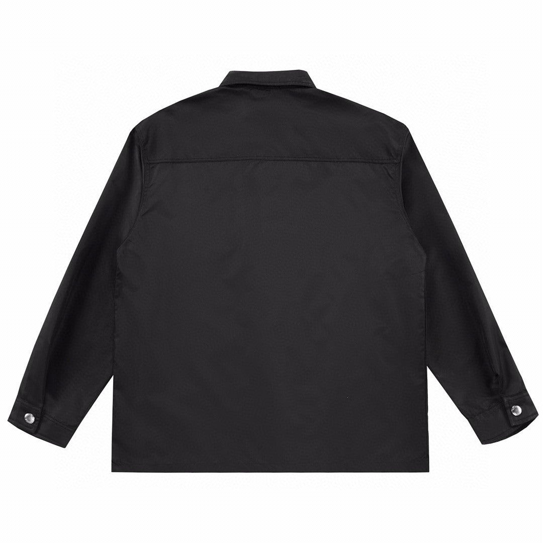 Men's Spring And Autumn Nylon Lapel Single-Breasted Long-Sleeved Shirt Casual Trousers Pants Suit Set #97887