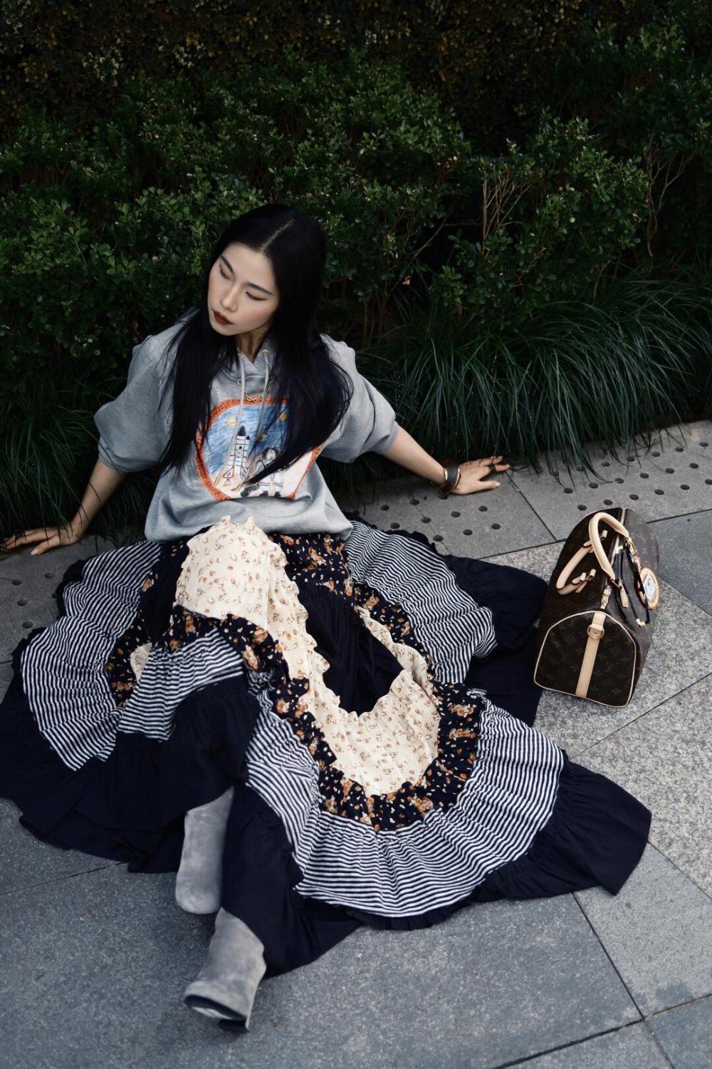 Women's Autumn/winter Grey Grace Cat Co Branded Limited Edition Hoodie Cotton Knitted Printed Sweatshirt  #82161A