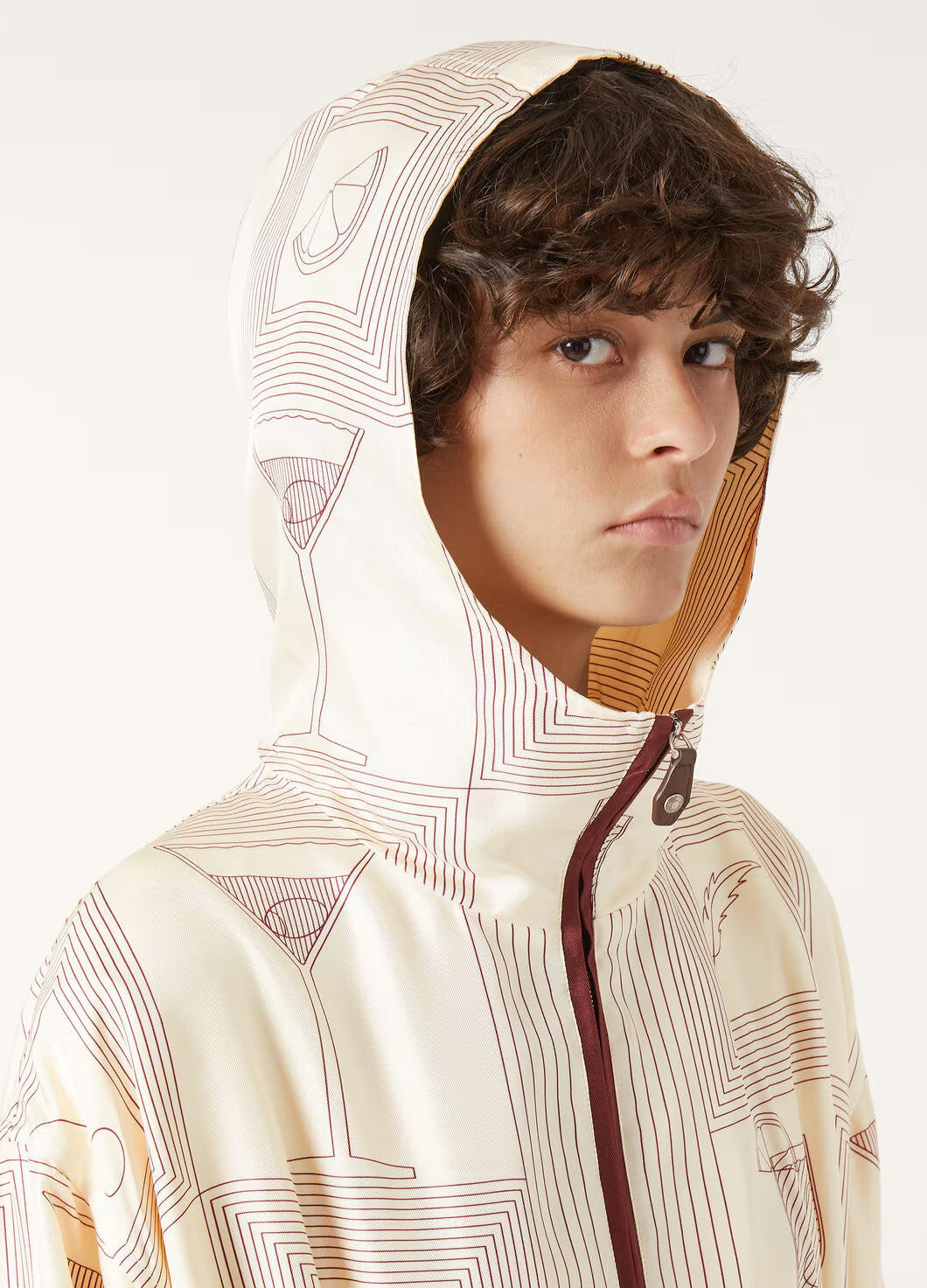 Women's Spring Summer Autumn Rafael Silk Printed Drawstring Parker Hooded Jacket Casual Dorin Striped Bermuda Shorts Ngvp #1839