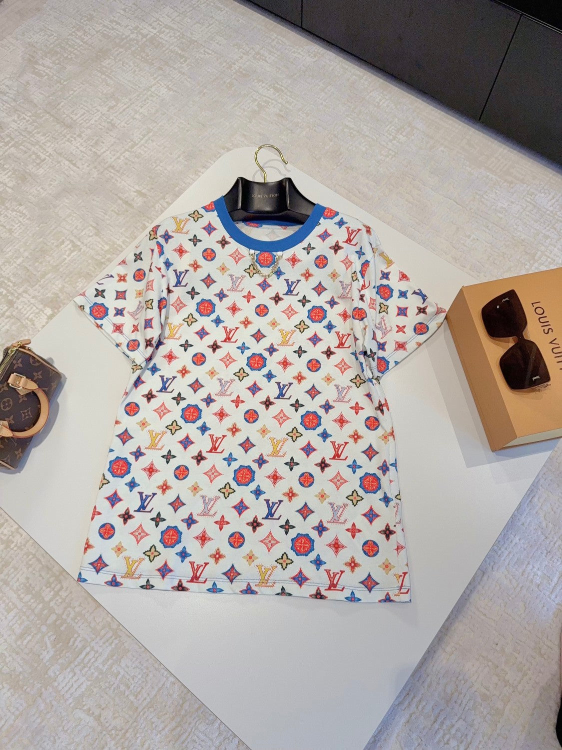 Women's Summer Logo Pattern Printed Cotton Knit Round Neck Regular Fit Short Sleeve T-Shirt #75481