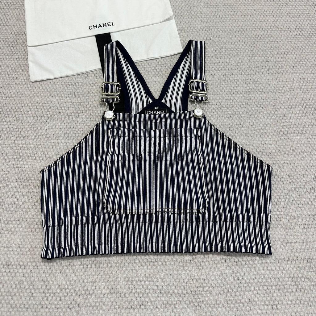 Women's Summer Striped Sleeveless Vest Tank Top High Street Solid Color Cotton Blend Top Strapless Ngvp #2144