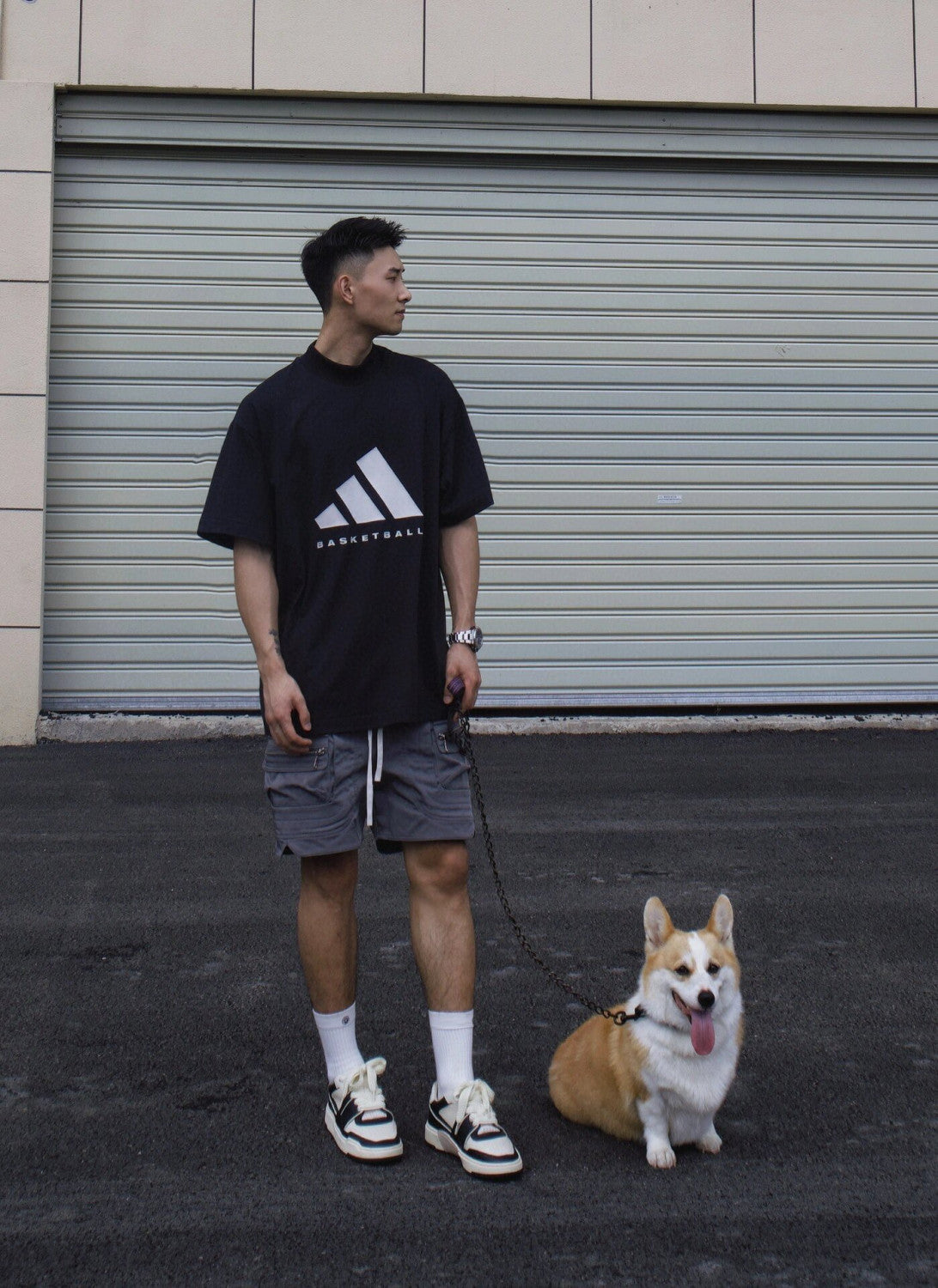 Adidas Basketball 2024 Chapter 02 Series oversize Men's Summer Solid Color Loose Short Sleeve Two Piece T-Shirt #98949