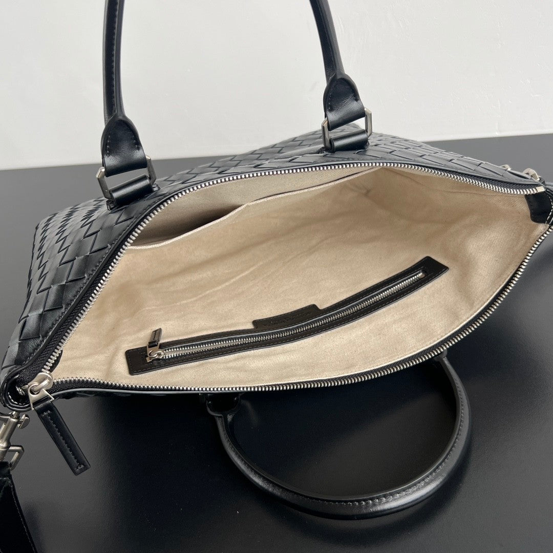 BV Intrecciato Men's Solid Color Adjustable Detachable Shoulder Strap Woven Calfskin Briefcase Handbag Bag Bags #77518