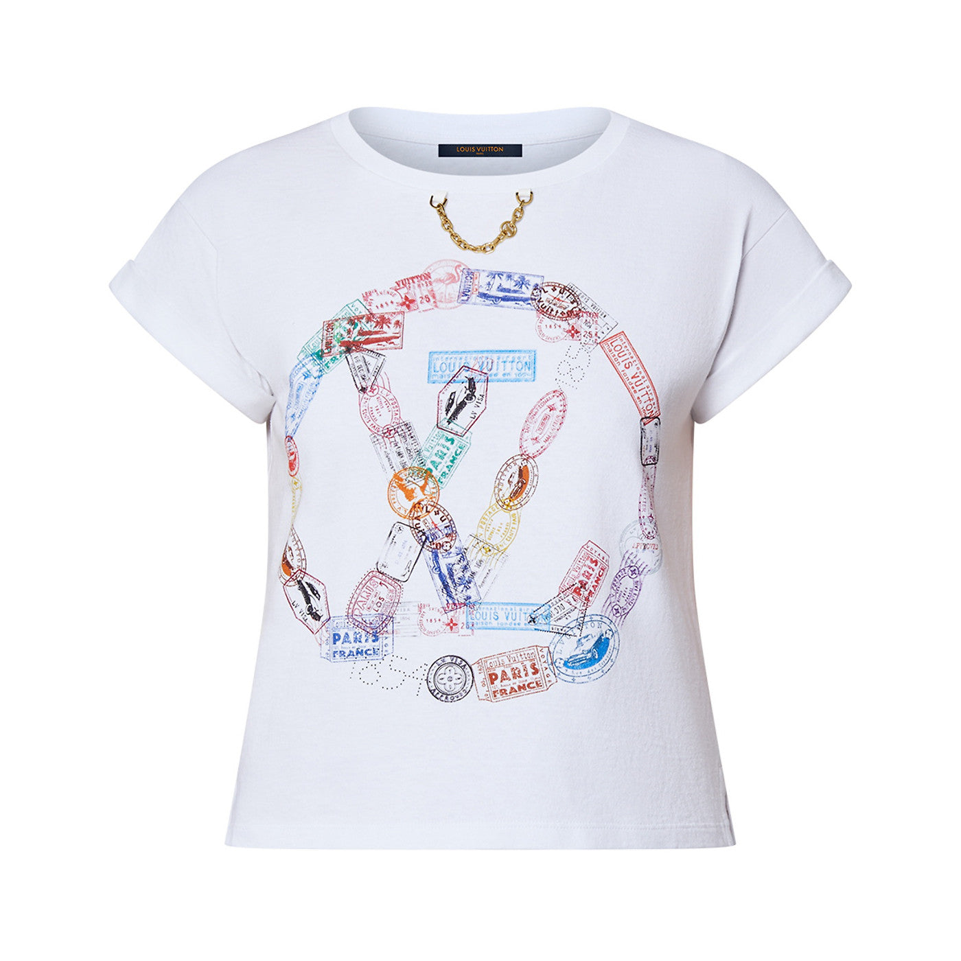 Women's Summer White Round Neck Travel Seal Print Cotton Short Sleeve T-Shirt #74179