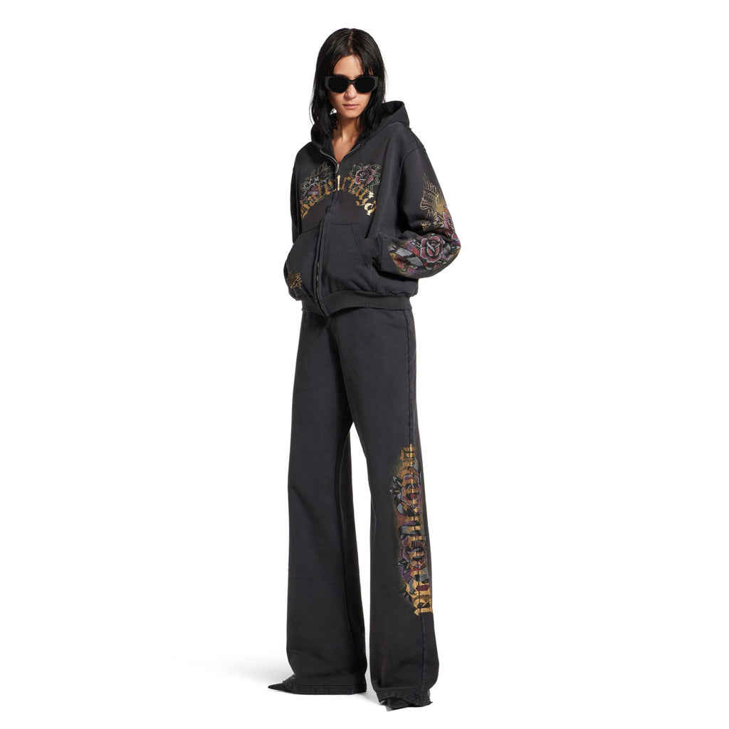 Women's Tacky Flared Sweatpants In Black Faded Spring And Summer Fashion Casual Straight Leg Wide Leg Pants Loose Sports Sweatpants Ngvp #1276