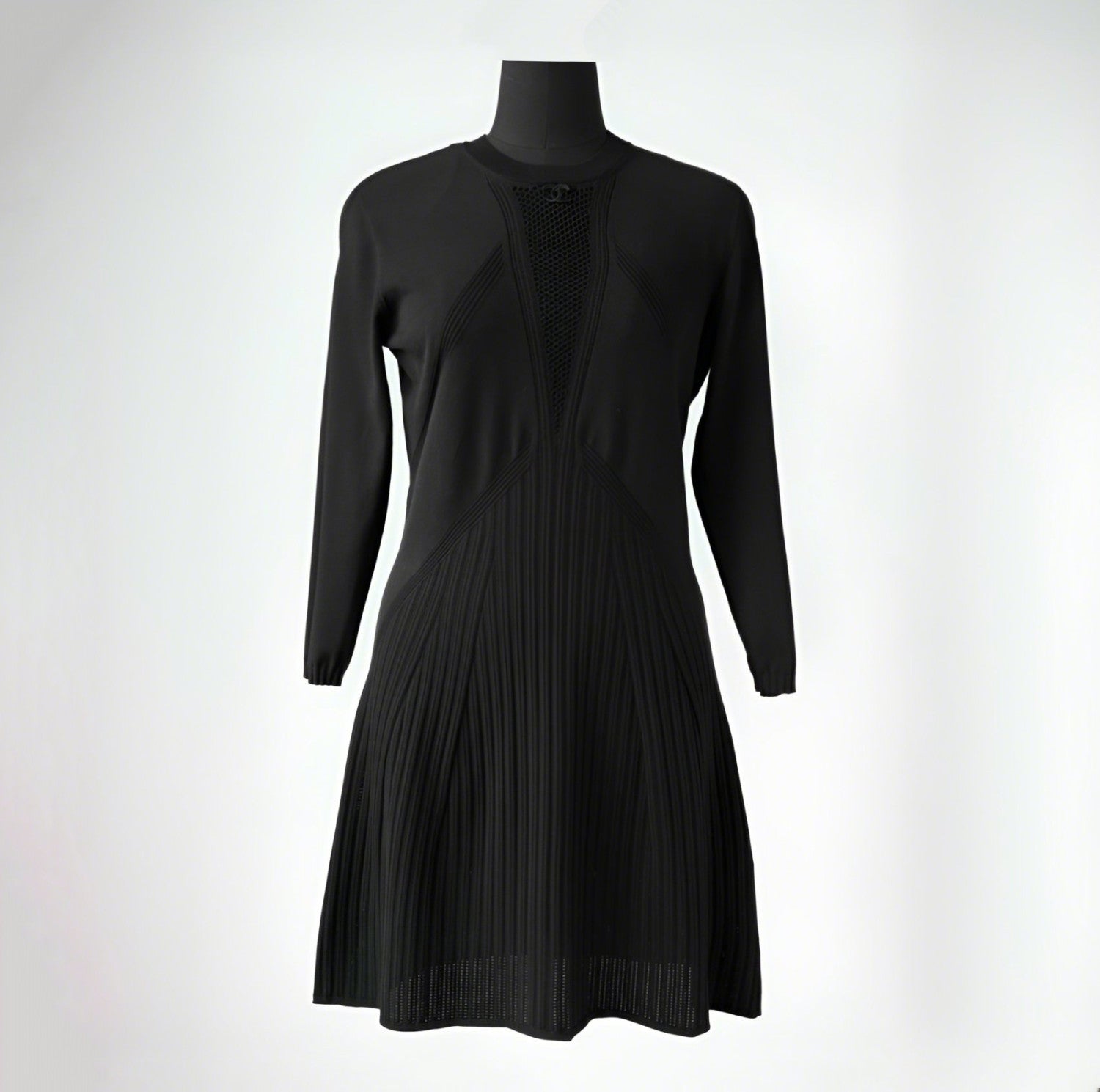 Women's Spring/Summer Solid Color Hollow Knit Long Sleeve Dresses #73693