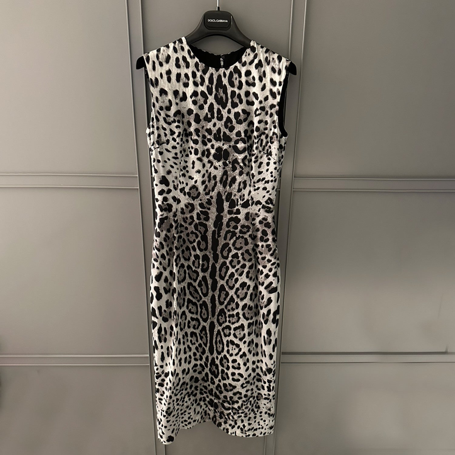 Women's Spring And Summer Leopard Print Mid-length Straight Dress Sleeveless Round Neck Temperament Elegant Long Dresses  Ngvp #9864