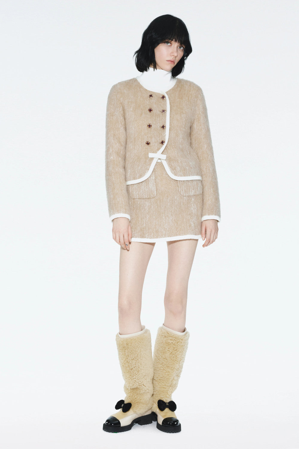 2025/26 Coco Neige Ready-to-wear Collection Coat Wool Blend Single-breasted Jacket Mini Skirt Set Suit #82276A