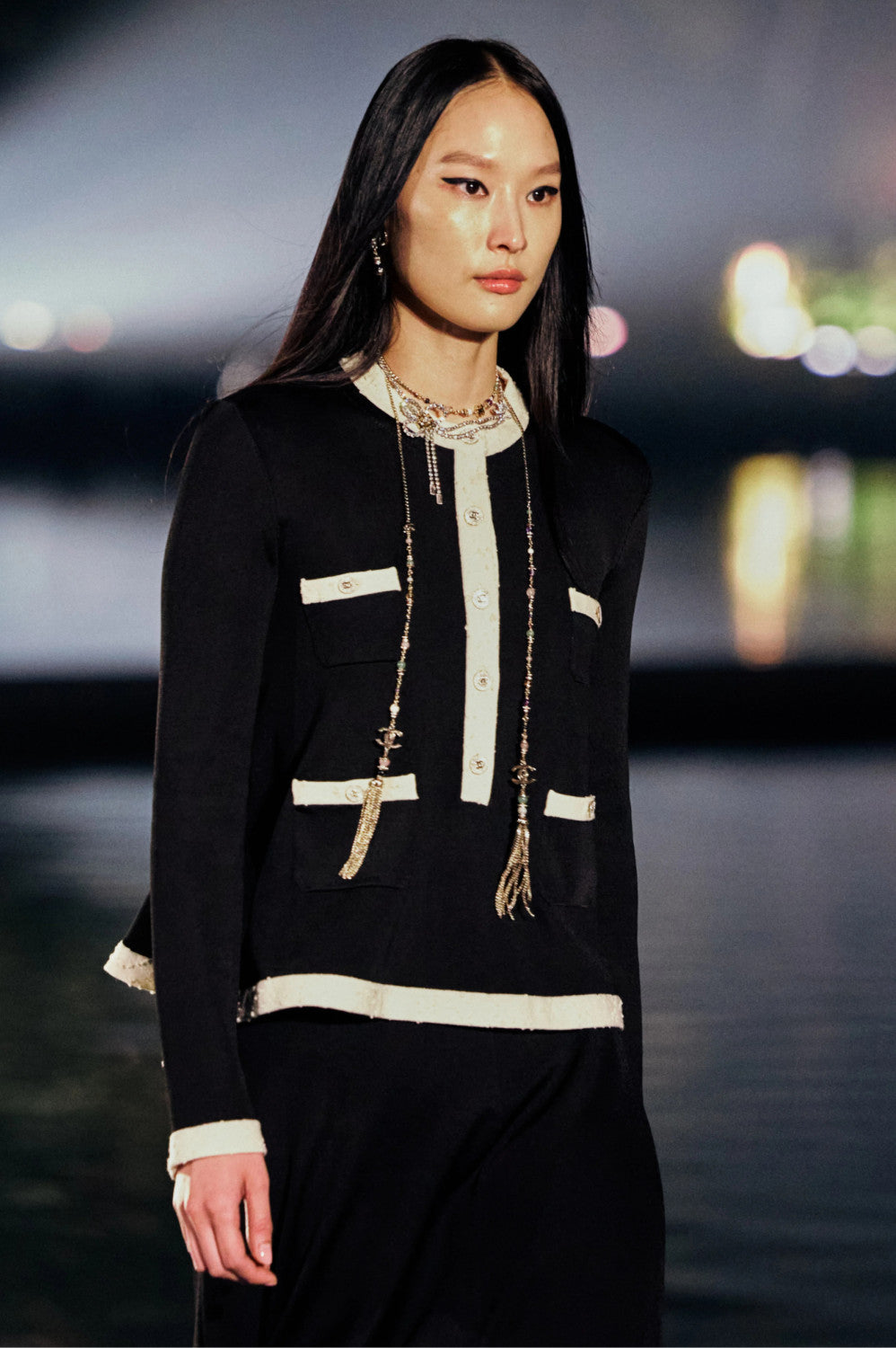 Women's Spring. Autumn. And Winter Color-Blocked Round Neck Single-Breasted Long-Sleeved Knitted Sweater Pullover Ngvp #2156