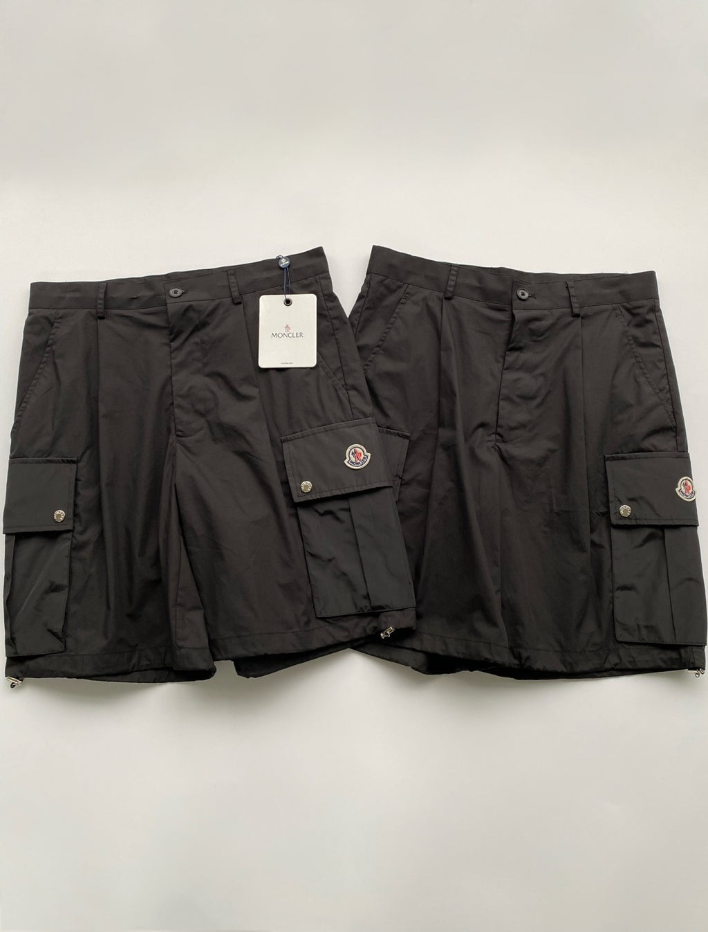 Men's Summer Black Straight Pocket Patch Logo Work Shorts #99788