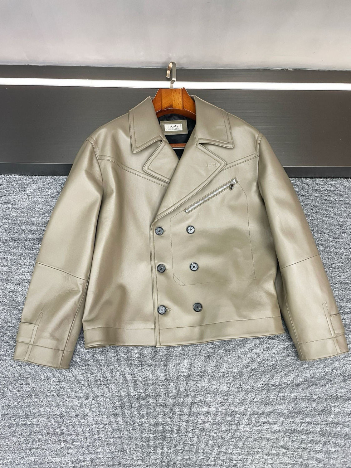 Men's 2025FW New Zealand Sheepskin Leather Jacket Double-breasted Bomber Jacket #194116