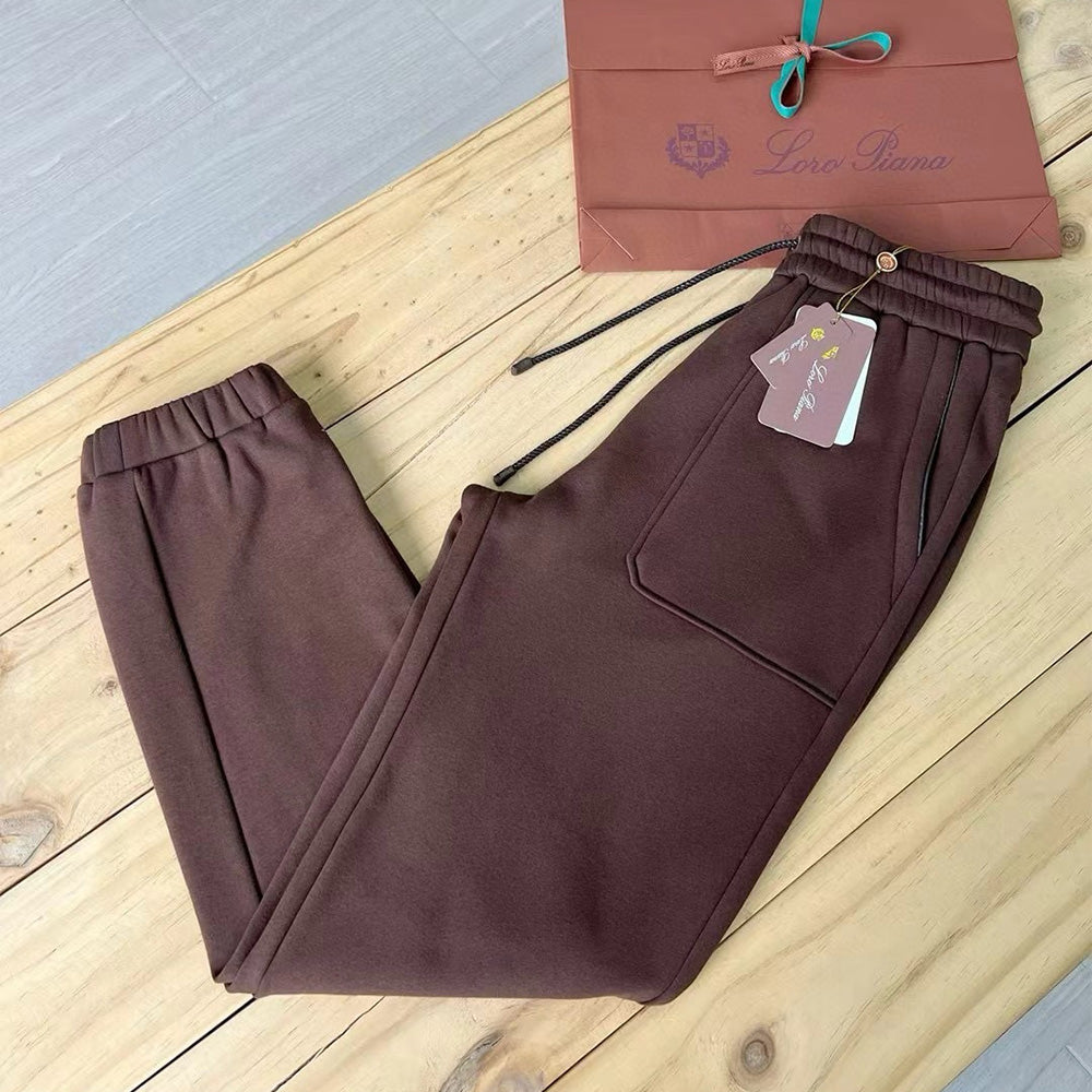 Men's Autumn And Winter Solid Color Loose Casual Hooded Long Sleeve Pias Sweatshirt Warm Pants Ngvp #7565