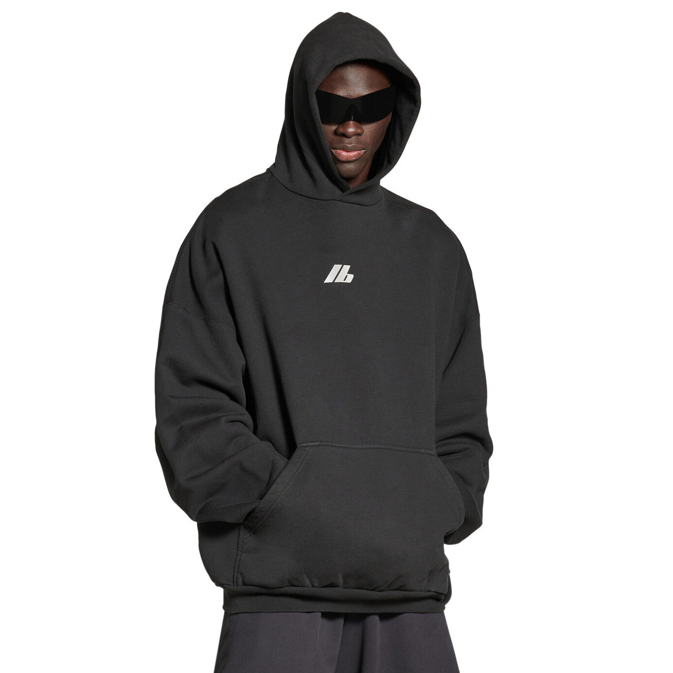 Men's and Women's Spring and Autumn Black Logo Printed Loose Long Sleeve Hooded Sweatshirt #99884