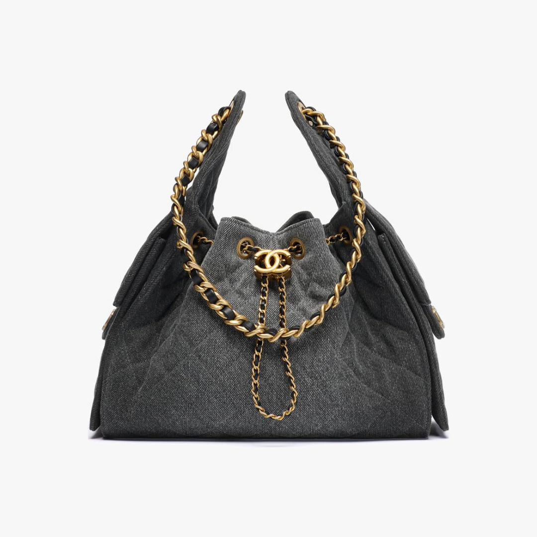 Women's Classic Double C Logo Solid Color Cowhide & Leather Tote Shoulder Bag Bags #77572