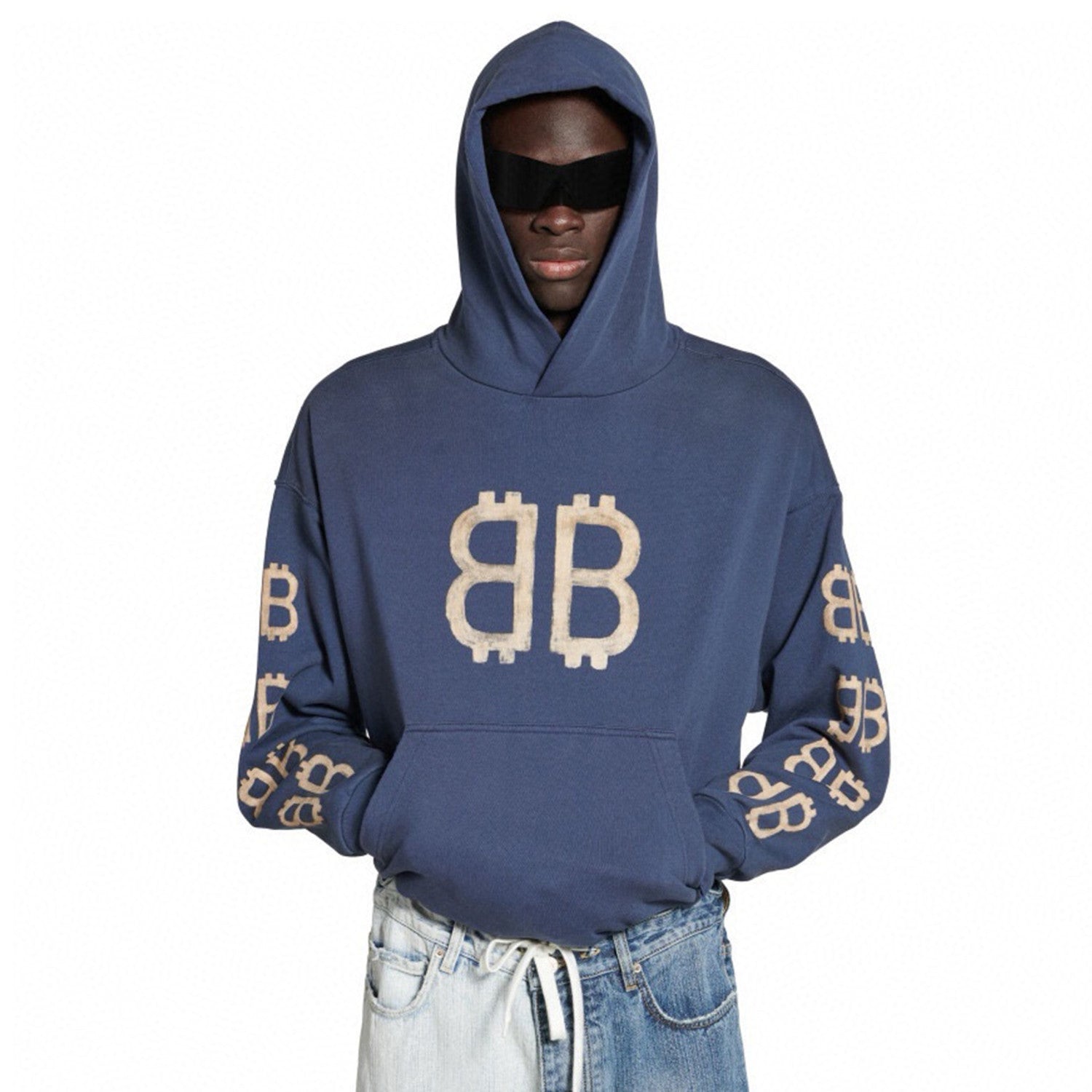 Men's Spring And Autumn Bitcoin Printed Logo Hooded Sweatshirt Fashion High Street Trend Long Sleeve Top Pullover Hoodies Ngvp #8692