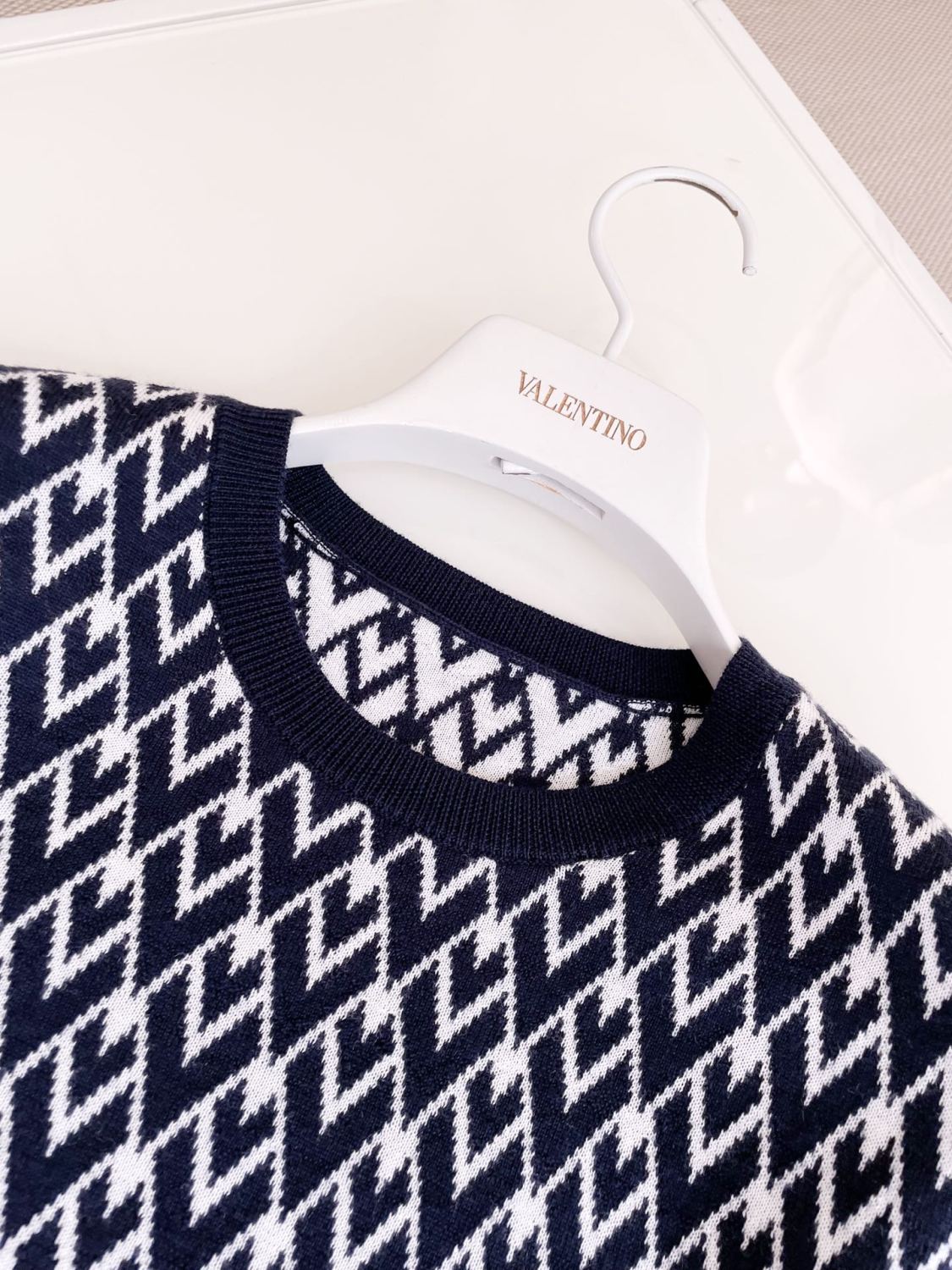 Women's Summer Letter Appliqud Knit Round Neck Short Sleeve T-Shirt #73937