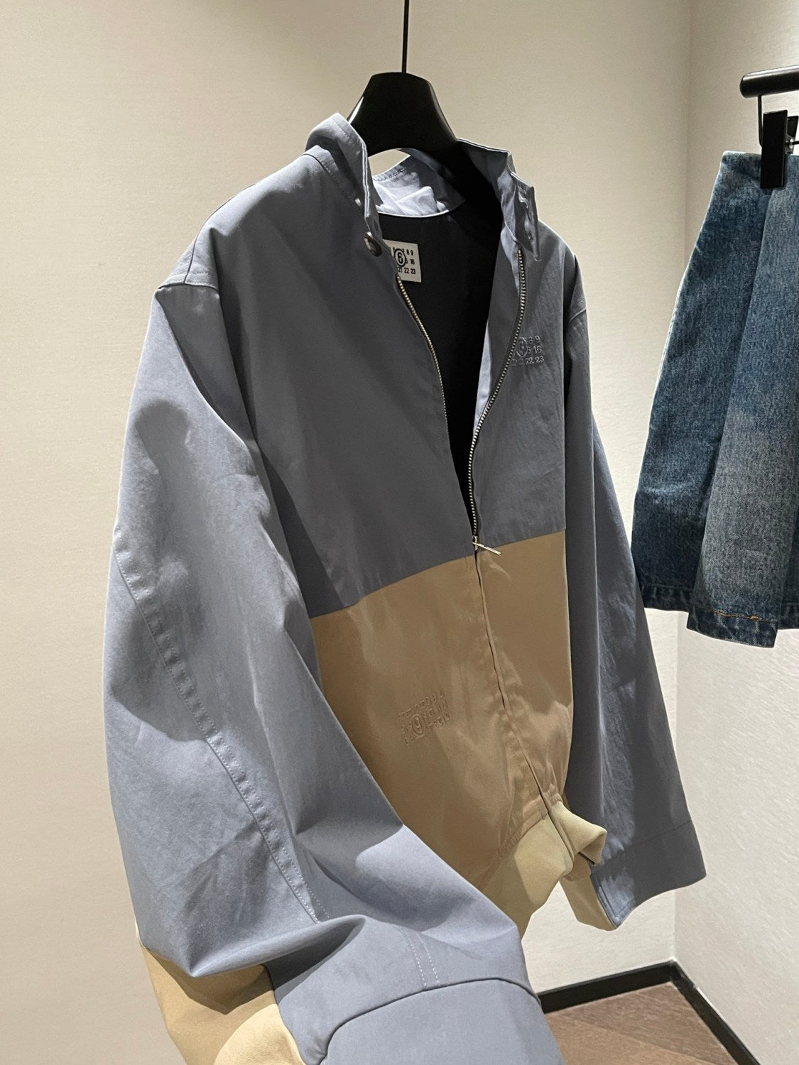 MM6 Margiela 2026 collection color-blocked patchwork stand-collar batwing sleeve Jacket #194158