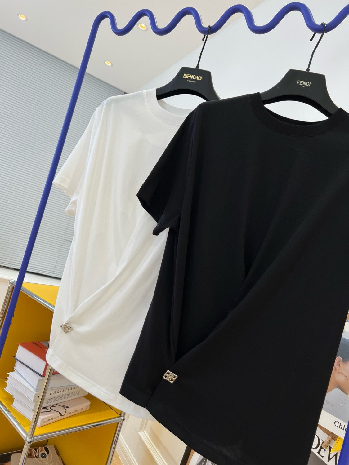 Women's Summer Solid Color Cross-over T-shirt In Cotton With 4g Liquid Detail Short Sleeve T-Shirt #72386