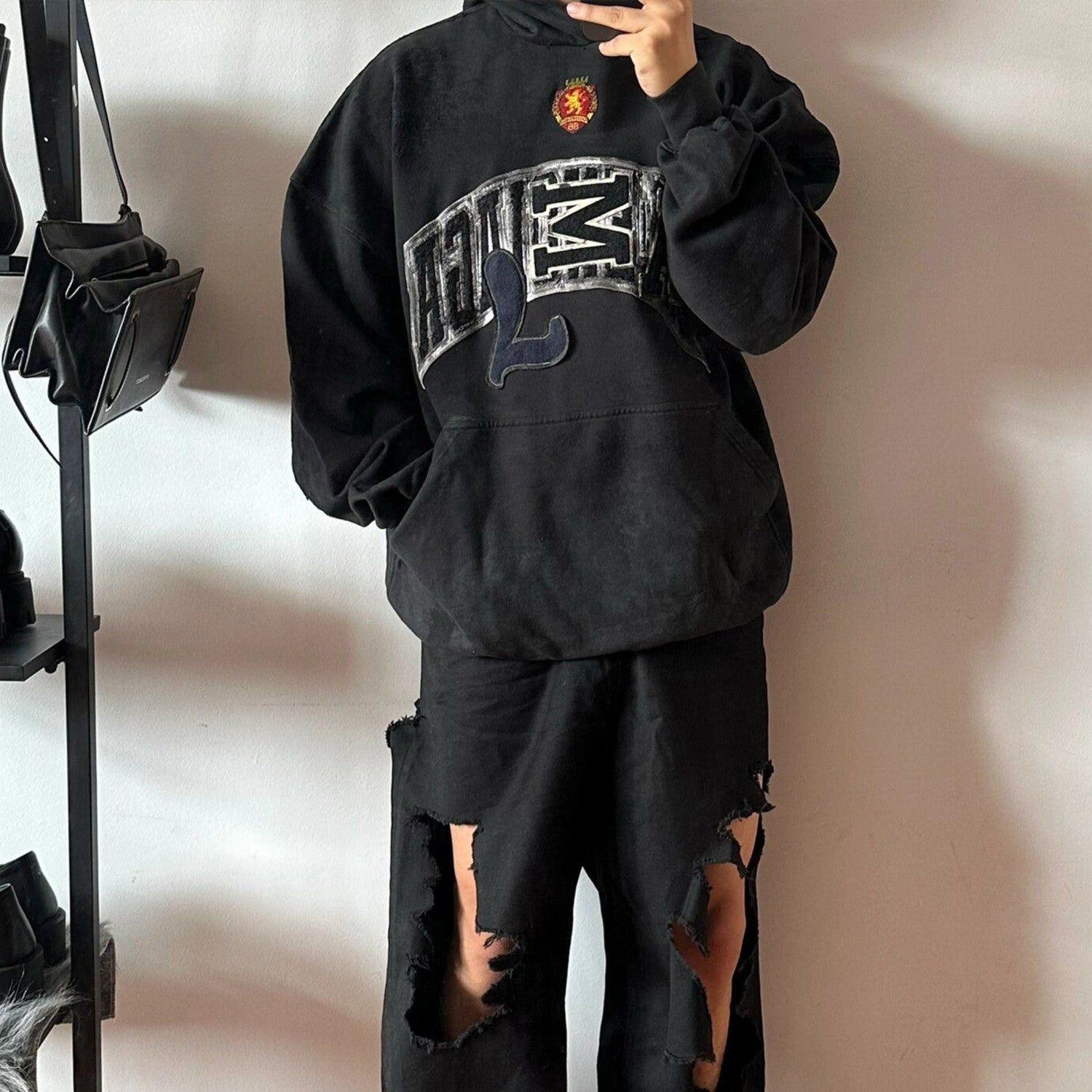 Men's Women's Spring And Autumn Fashion Retro Old Silhouette Washed Solid Color Cotton Casual Hooded Sweater Ngvp #7881