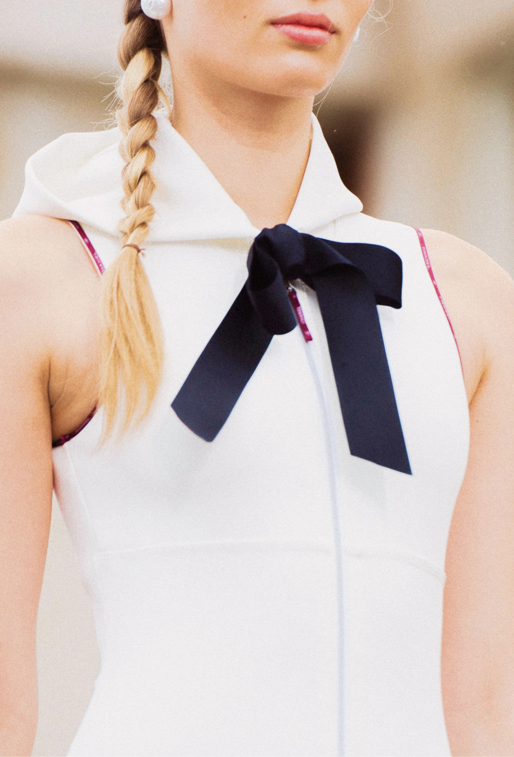 Women's Summer Knit Solid Color Fashion Tie Hooded Sleeveless One-piece Swimsuit Ngvp #1145