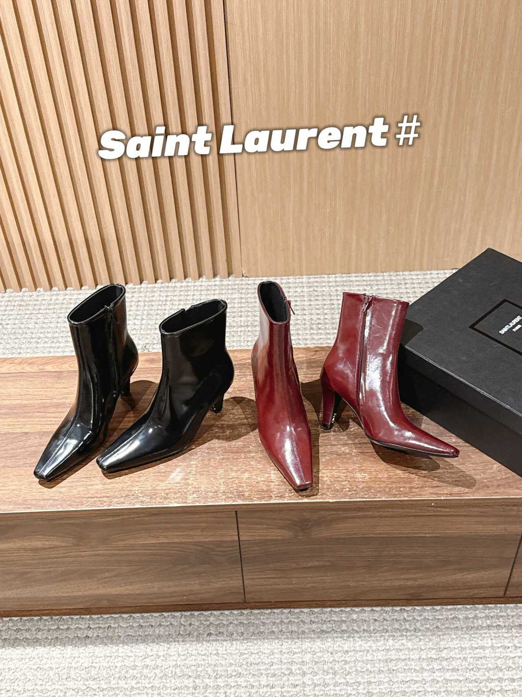 YS Women's Pointed Cat Heel Long Short Red Black Boots Fashion Temperament Elegant Sexy Zipper Short Boots Shoes Ngvp #2185