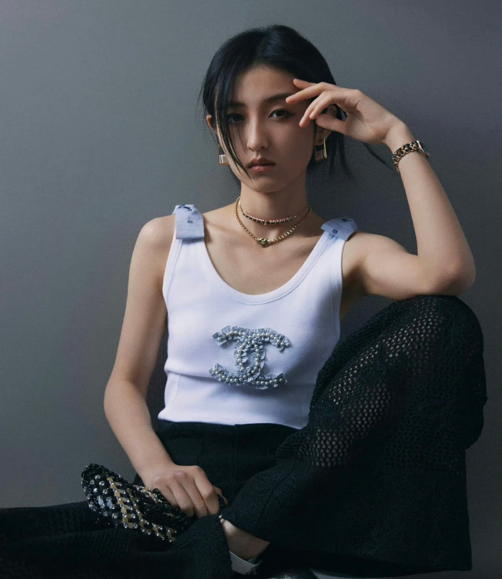 Women's Summer Fashion Casual Crew Neck Pullover Top with Adjustable Straps in Pure Cotton Fabric Vest #78844