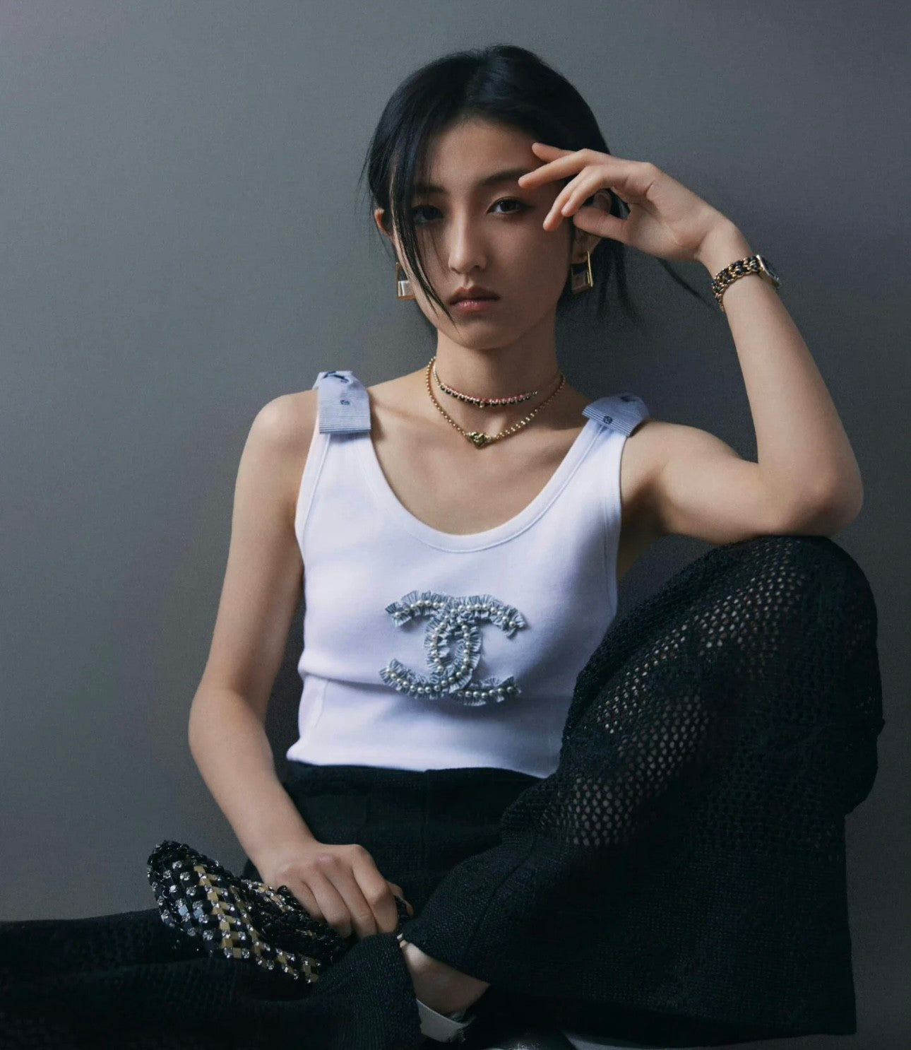 Women's Summer Fashion Casual Crew Neck Pullover Top with Adjustable Straps in Pure Cotton Fabric Vest #78844