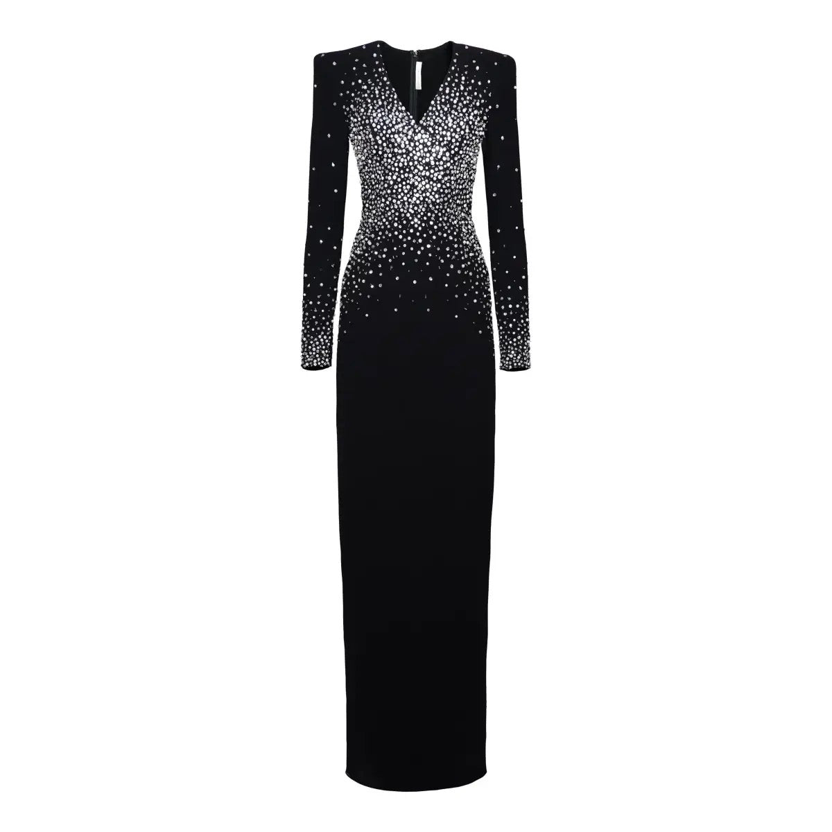 Women's Spring And Autumn Sexy V-neck Fashion Hot Drilling Velvet Long Sleeve Solid Color Dresses Ngvp #1138